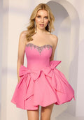 Party Collection 49282 White/Silver A-Line Homecoming Dress