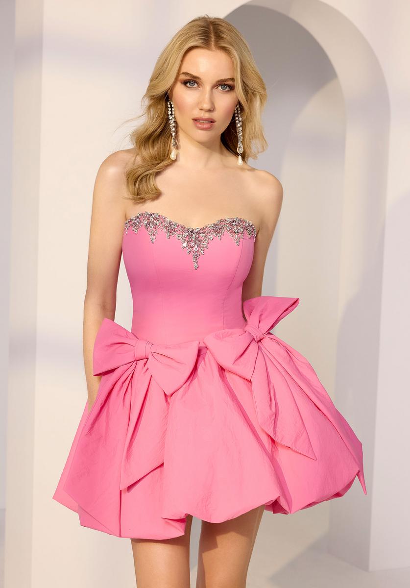 Party Collection 49282 White/Silver A-Line Homecoming Dress