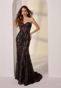 Party Collection 49295 Black/Nude Mermaid Prom Dress