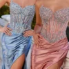 Strapless Long Corset Prom Dress: Ladivine CD736