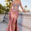 Strapless Long Corset Prom Dress: Ladivine CD736