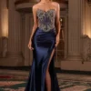 Strapless Long Corset Prom Dress: Ladivine CD736