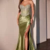 Strapless Long Corset Prom Dress: Ladivine CD736