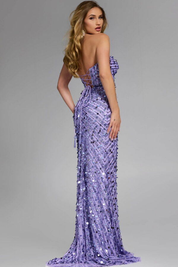 46714_LILAC_061-1.jpg Strapless Gown with Sequin Embellishments