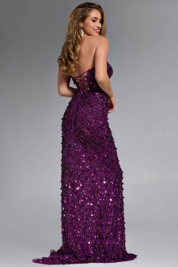 46714_PLUM_052-2.jpg Strapless Gown with Sequin Embellishments