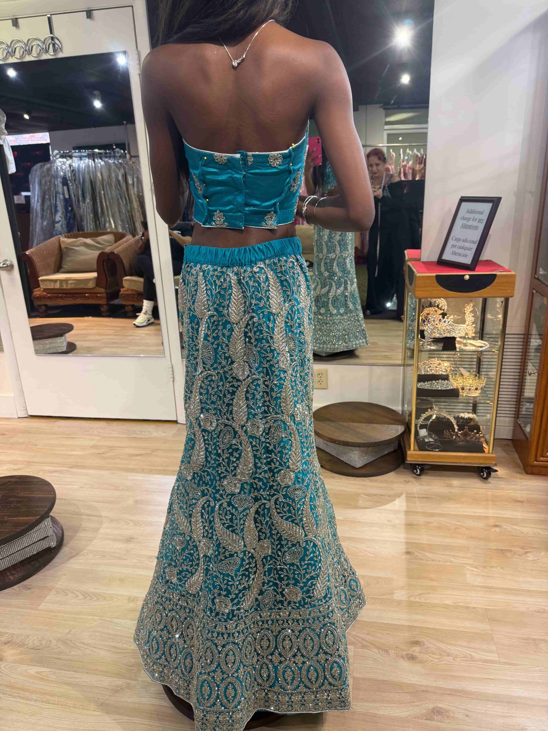 Wedding gown after French bustle