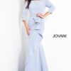 Jovani 00446 Light Blue Sheath Off the Shoulder Evening Dress