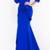 Jovani 00446 Light Blue Sheath Off the Shoulder Evening Dress
