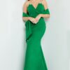 Jovani 06403 Navy Ruched Dress with Wrap