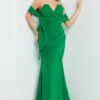 Jovani 06403 Navy Ruched Dress with Wrap