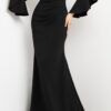 Jovani 07065 Cream Off the Shoulder Bell Sleeve Dress