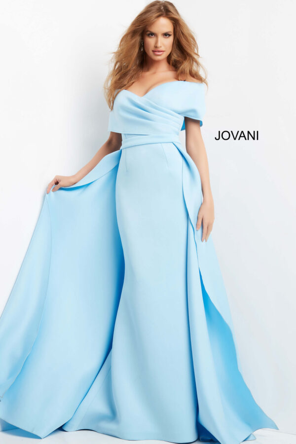 07443-Light20Blue-202.jpg Jovani 07443 Light Blue Off the Shoulder Ruched Bodice Dress