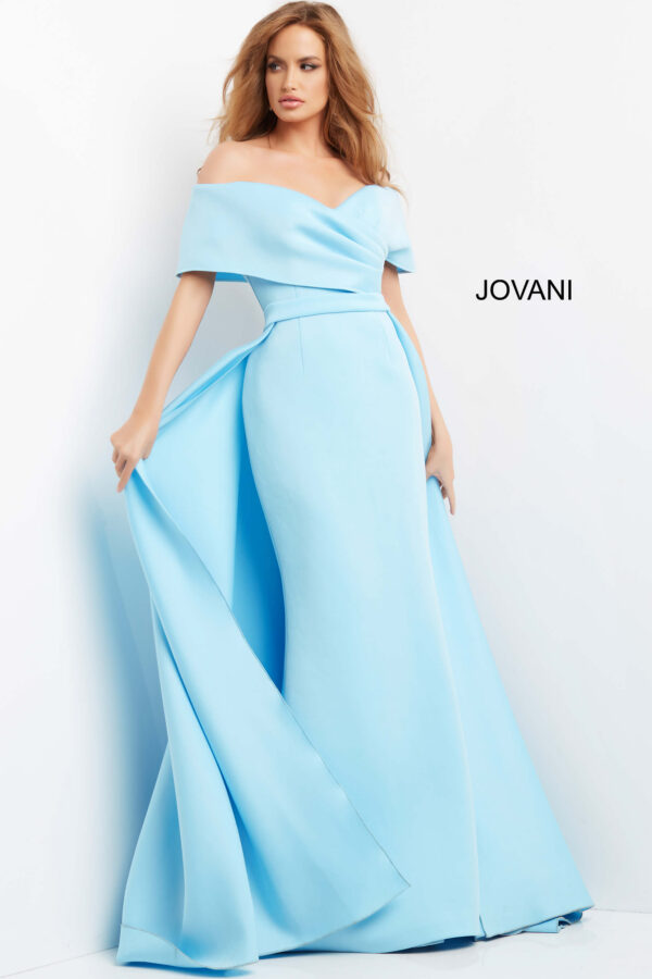 07443-Light20Blue-205.jpg Jovani 07443 Light Blue Off the Shoulder Ruched Bodice Dress