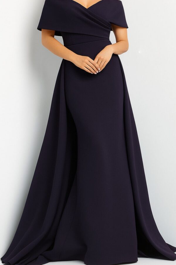 07443-navy.jpg Jovani 07443 Light Blue Off the Shoulder Ruched Bodice Dress