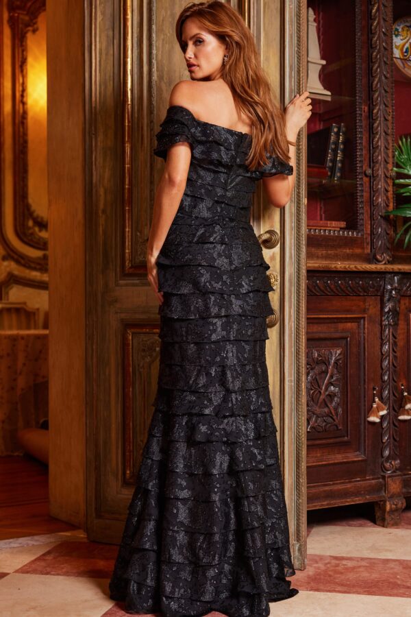 23890-7.jpg Jovani 23890 Black Off the Shoulder Sheath Evening Dress