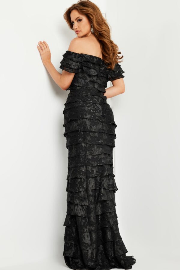 23890-BLACK-2018.jpg Jovani 23890 Black Off the Shoulder Sheath Evening Dress