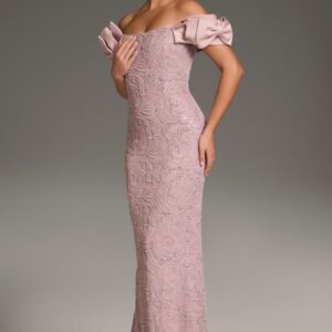 Off-the-Shoulder Gown with Embellished Detail 38112