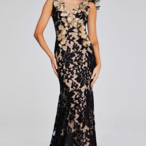 38497-BLACKNUDE-201-scaled-1.jpg Black and Nude Floral Gown 38497