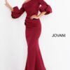 39739-Wine-1.jpg Jovani 39739 Off The Shoulder Scuba Mother of the Bride Dress