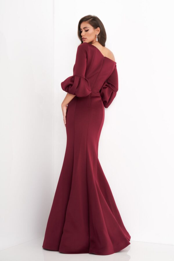 39739-Wine-3.jpg Jovani 39739 Off The Shoulder Scuba Mother of the Bride Dress