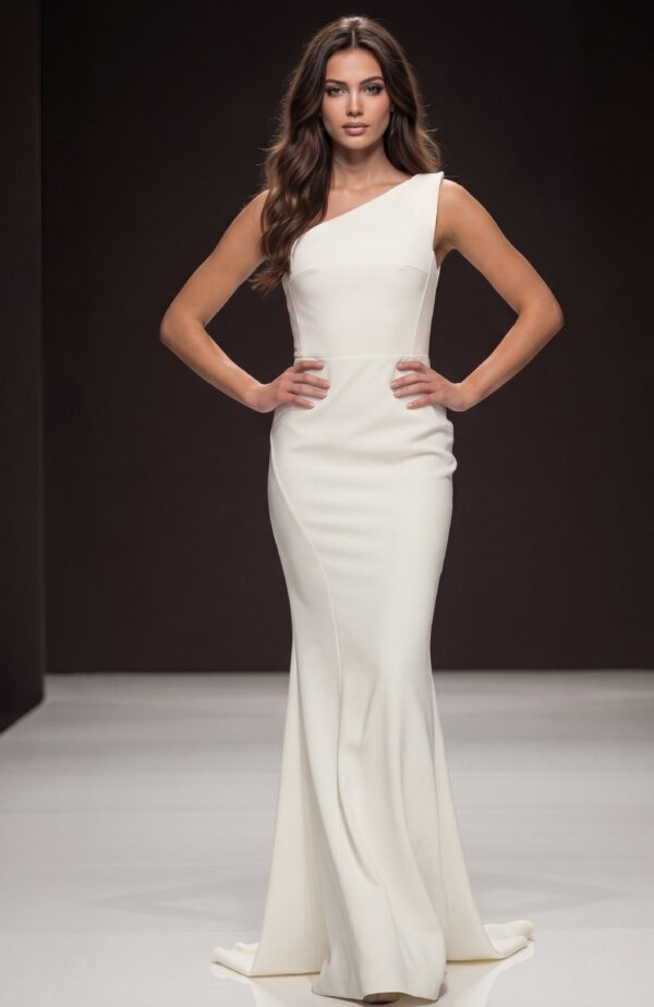 Classic Green One-Shoulder Mermaid Dress 40301