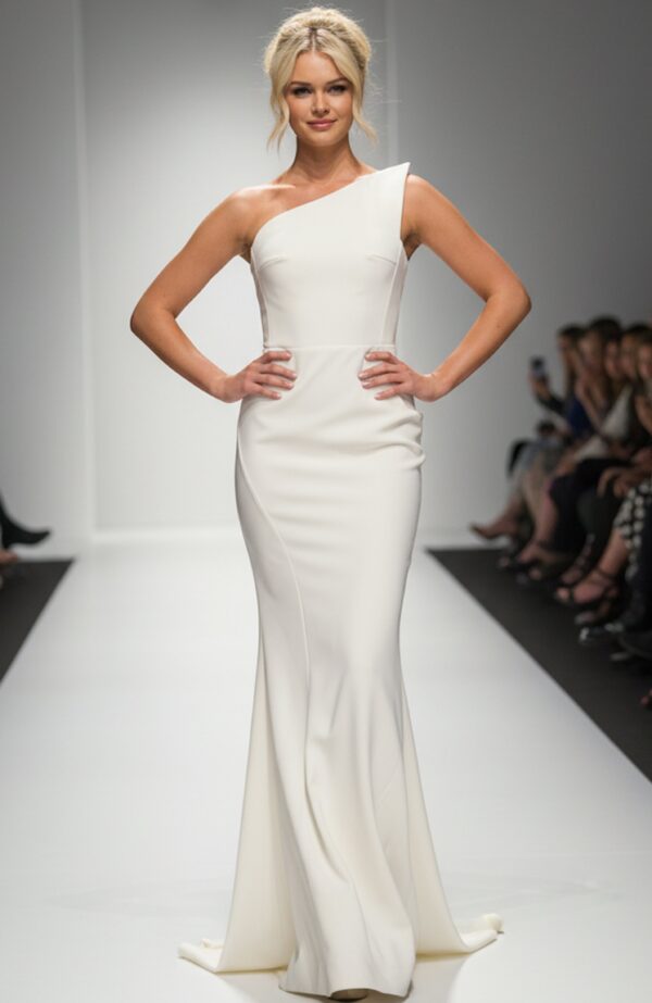 Classic Green One-Shoulder Mermaid Dress 40301