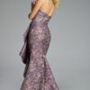 Strapless Textured A-Line Gown with Cascading Ruffle 41134