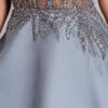 Off-the-Shoulder A-Line Gown with Sheer Beaded Bodice 41198