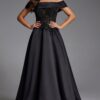 Off-the-Shoulder A-Line Gown with Sheer Beaded Bodice 41198
