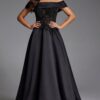 Off-the-Shoulder A-Line Gown with Sheer Beaded Bodice 41198