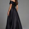 Off-the-Shoulder A-Line Gown with Sheer Beaded Bodice 41198