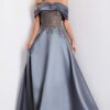 Off-the-Shoulder A-Line Gown with Sheer Beaded Bodice 41198