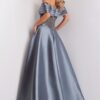 Off-the-Shoulder A-Line Gown with Sheer Beaded Bodice 41198