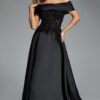 Off-the-Shoulder A-Line Gown with Sheer Beaded Bodice 41198