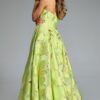 Strapless A-Line Gown with Textured Floral Motif 44369