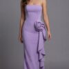44503-13.jpg Strapless Fitted Gown with Rosette and Side Ruffle 44503