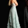 Beaded A-Line Gown With 3D Floral Details 45069