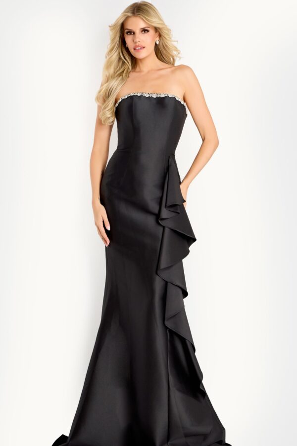 Strapless Mermaid Gown with Ruffle Detail 45586