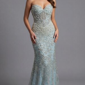 45783-blue-1.jpg Beaded Sheer Gown With Sweetheart Neckline 45783
