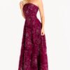 46033_BURGUNDY_14252.jpg Strapless Ball Gown with Beaded Floral Appliques 46033