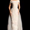 Embellished Gown With Sheer Overskirt 46034