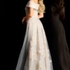 Embellished Gown With Sheer Overskirt 46034