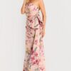Floral Brocade Gown With Oversized Side Bow 46242