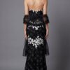 Strapless Floral Brocade Column Gown 46261