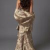 Brocade Gown With Draped Side Detail 46517