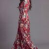 Floral Long Sleeve Maxi Dress with Twist Front Waist 46691