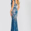 Off Shoulder Beaded Gown With Side Slit 46858