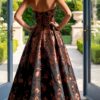 Floral Brocade Strapless Ball Gown 47590