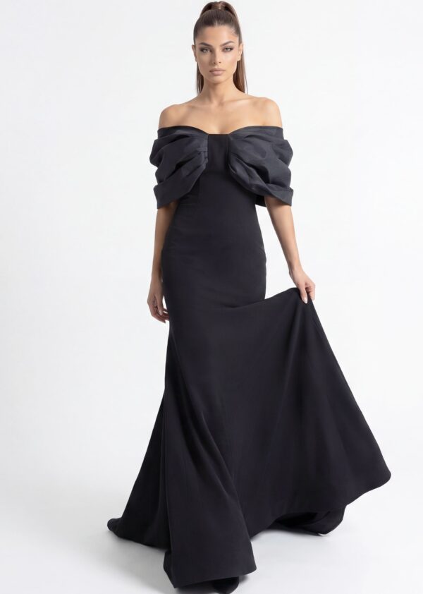 Black Off Shoulder Mermaid Dress 47657