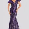 Metallic Jacquard Gown With Mermaid Silhouette 48110